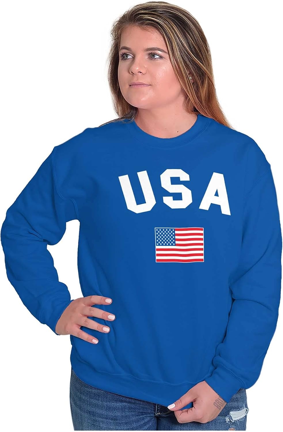 image:imageBrisco Brands USA Patriot 4th of July Memorial Day Sweatshirt for Men or WomenRoyal