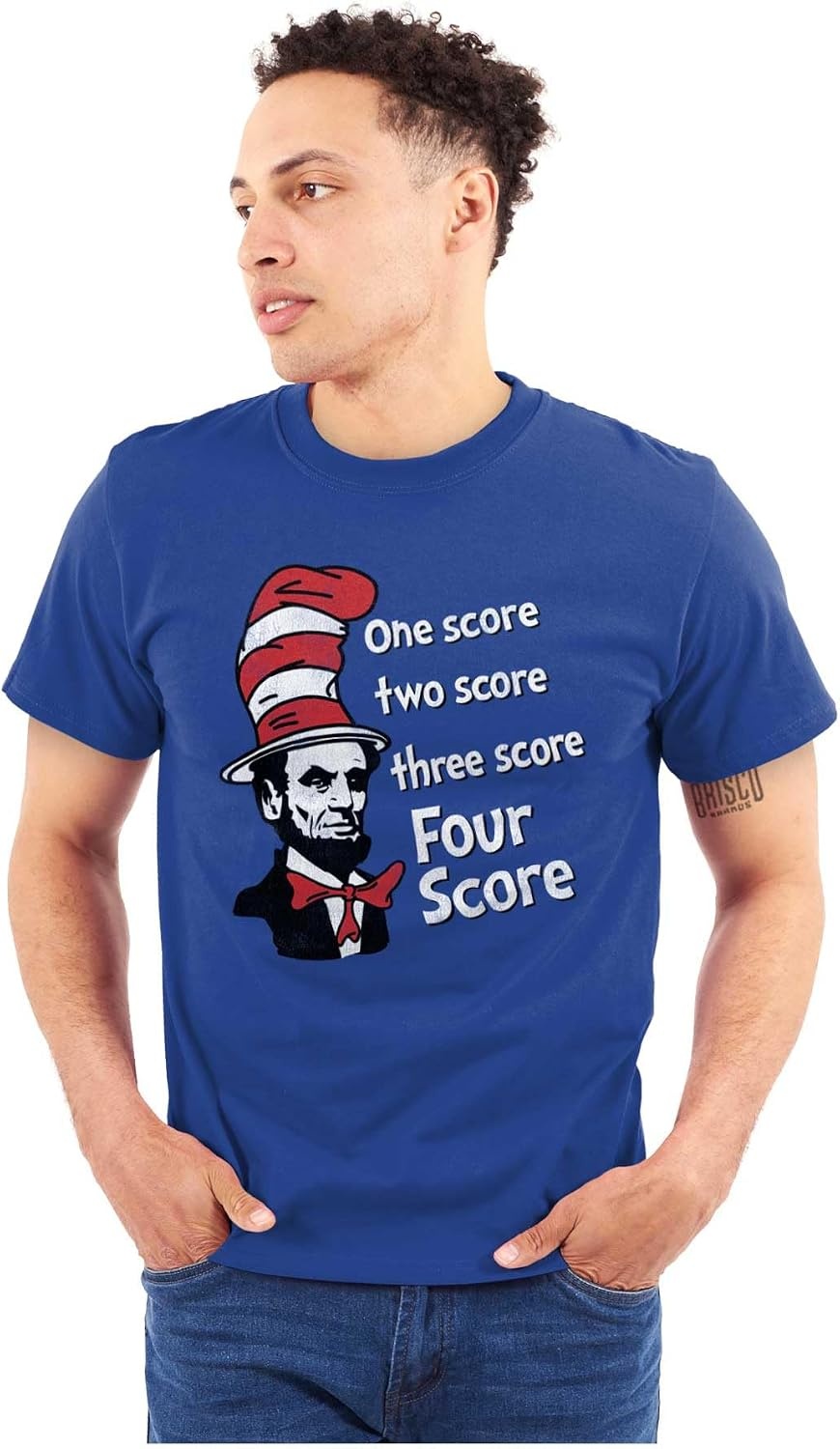 image:imageFour Score Abe Lincoln in Funny Hat Graphic T Shirt Men or WomenRoyal
