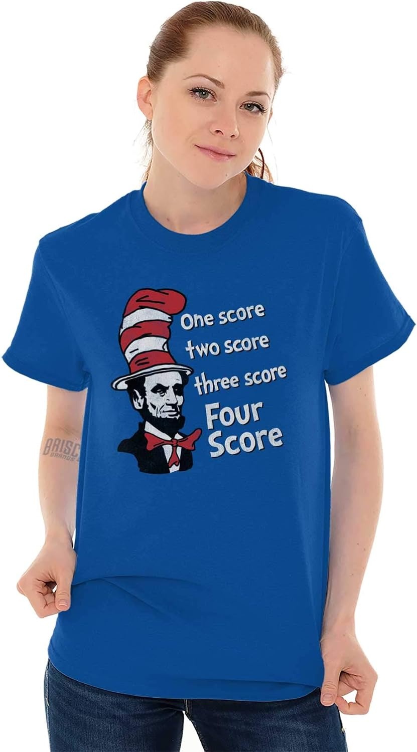 image:imageFour Score Abe Lincoln in Funny Hat Graphic T Shirt Men or WomenRoyal