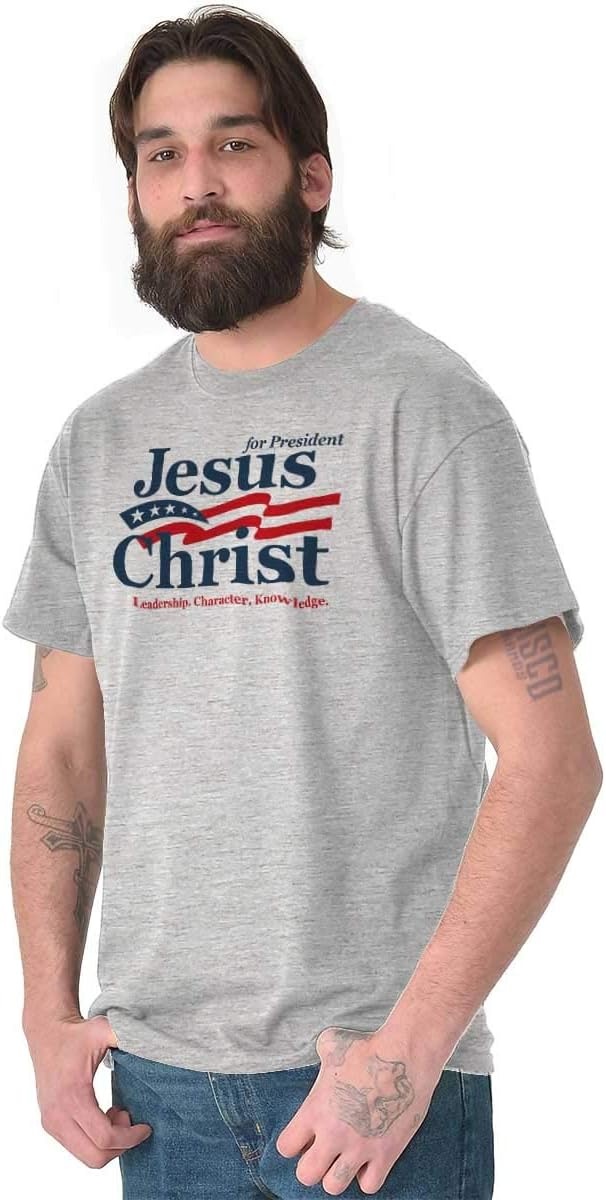 image:imageJesus Christ for President Funny Graphic T Shirt Men or WomenSport Grey