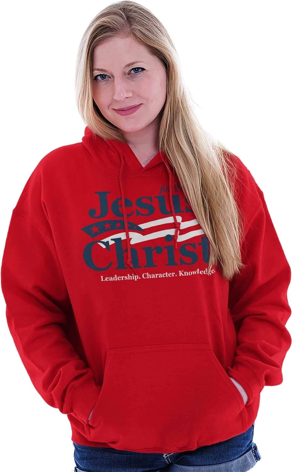 image:imageJesus Christ for President Funny Hoodie Sweatshirt Women MenRed