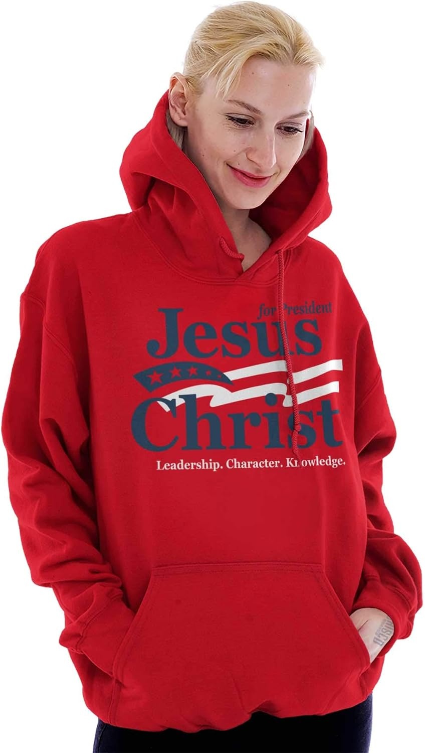 image:imageJesus Christ for President Funny Hoodie Sweatshirt Women MenRed