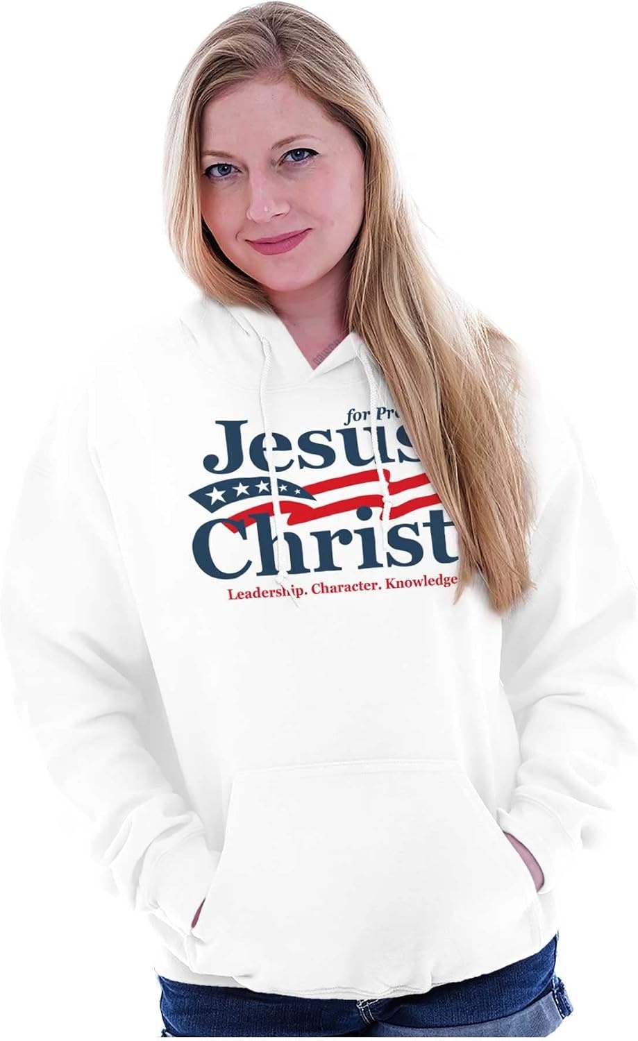 image:imageJesus Christ for President Funny Hoodie Sweatshirt Women MenWhite