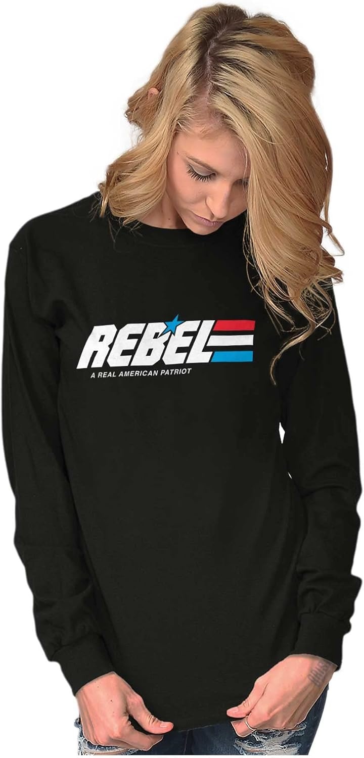 image:imageRebel American Flag Patriotic Freedom Long Sleeve Tshirt Men WomenBlack