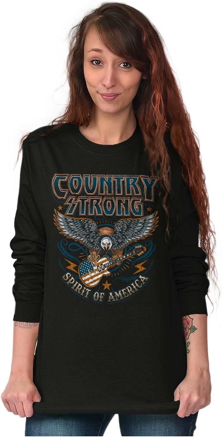 image:imageSpirit of American Flag Eagle Strong Long Sleeve Tshirt Men WomenBlack