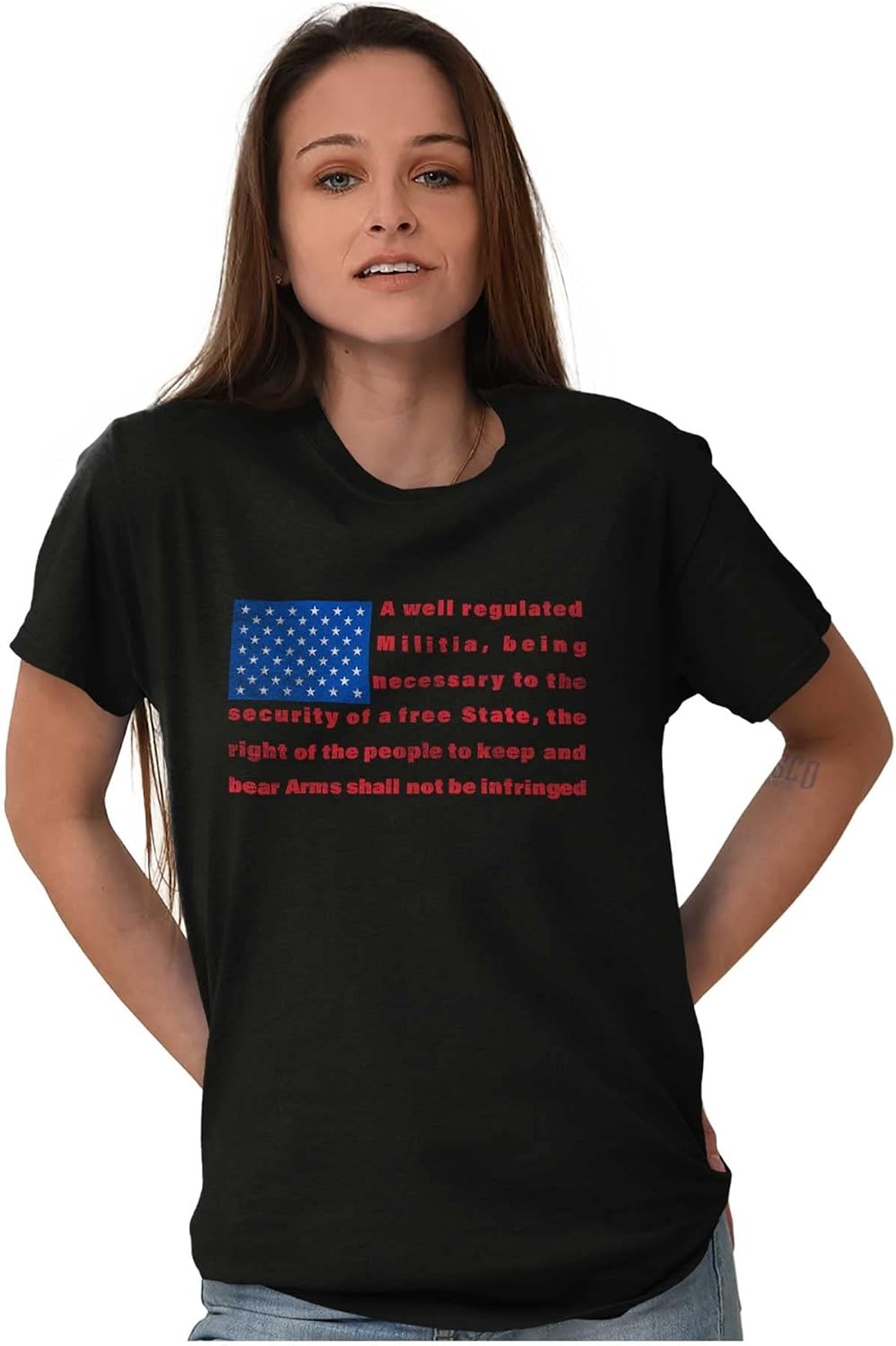 image:imageUSA Flag Pro Amendment Quote Stripes Graphic T Shirt Men or WomenBlack