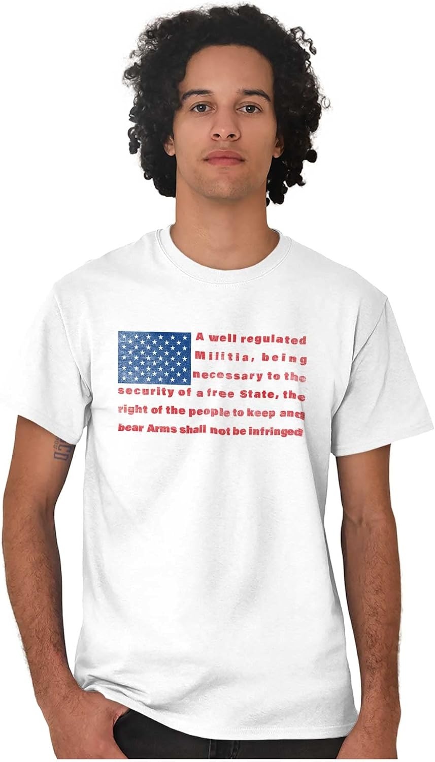 image:imageUSA Flag Pro Amendment Quote Stripes Graphic T Shirt Men or WomenWhite