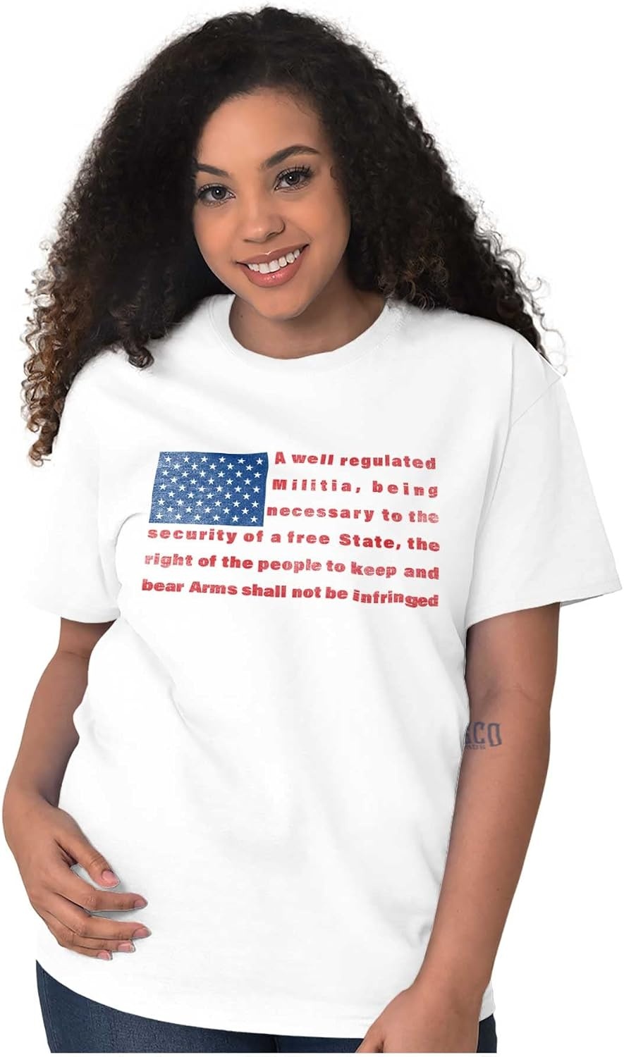 image:imageUSA Flag Pro Amendment Quote Stripes Graphic T Shirt Men or WomenWhite