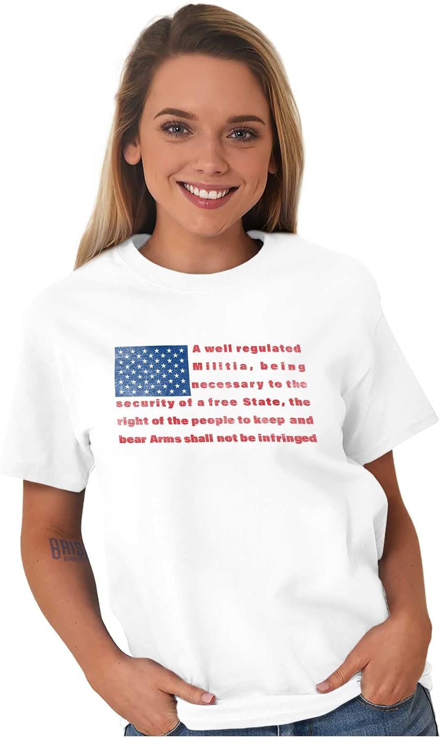 image:imageUSA Flag Pro Amendment Quote Stripes Graphic T Shirt Men or WomenWhite
