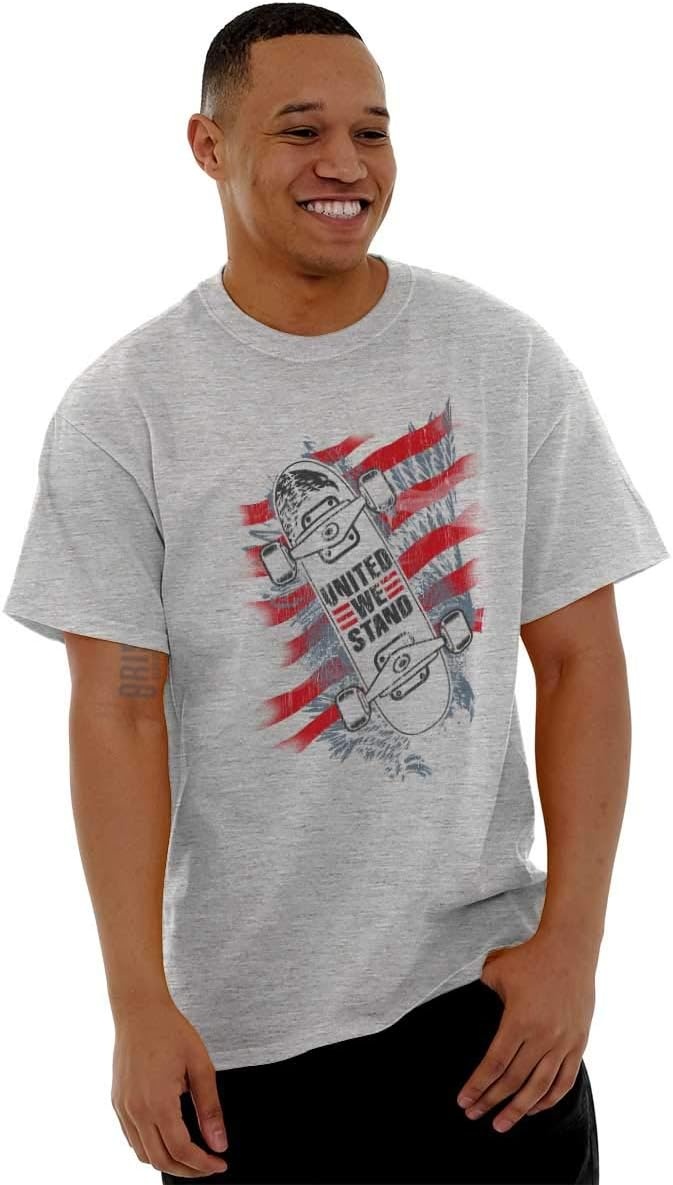 image:imageUnited We Stand American Skateboarder Graphic T Shirt Men or WomenSport Grey
