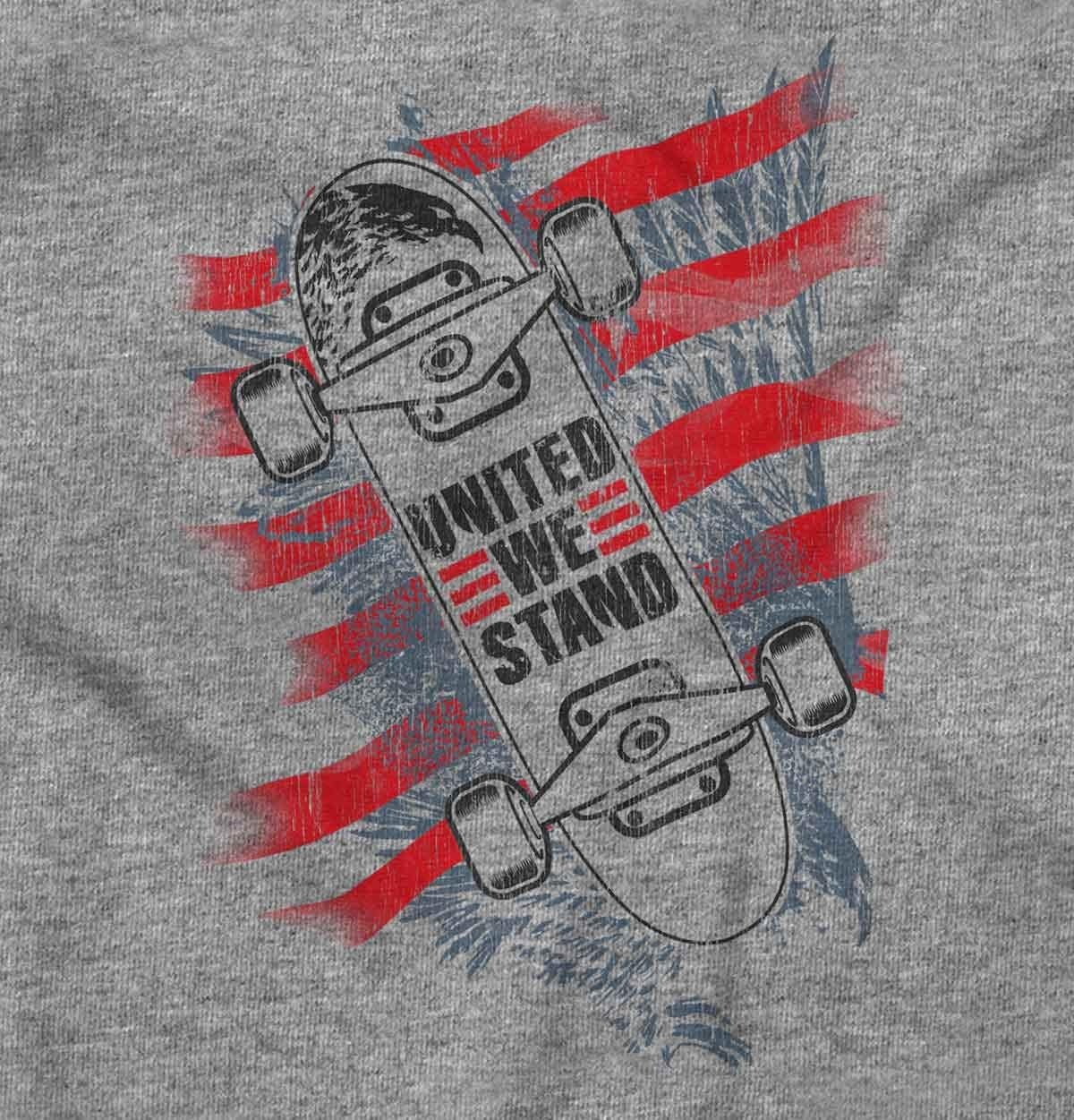 image:imageUnited We Stand American Skateboarder Graphic T Shirt Men or WomenSport Grey