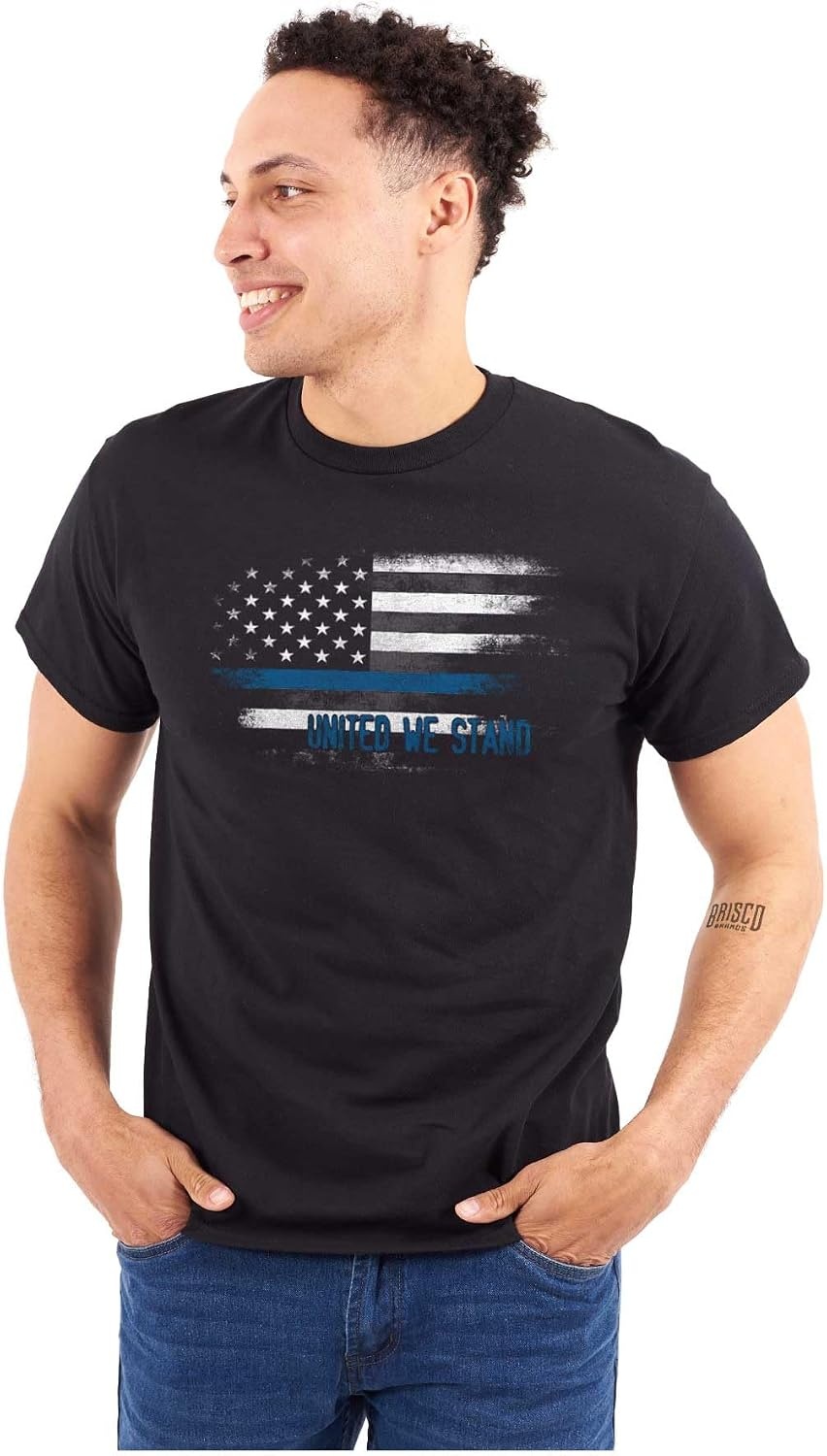 image:imageUnited We Stand Blue Live Matter Flag Graphic T Shirt Men or WomenBlack