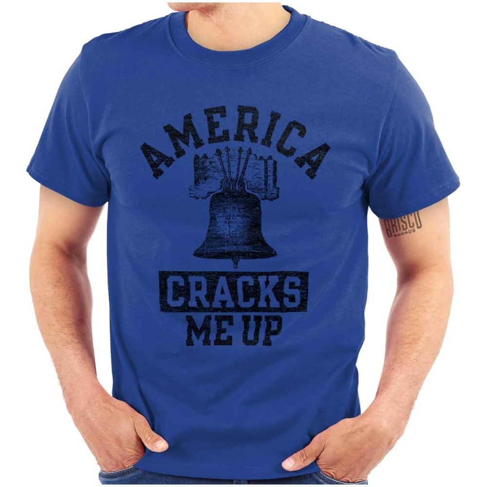 image:imageAmerica Cracks Me Up Liberty Bell USA Graphic T Shirt Men or WomenRoyal