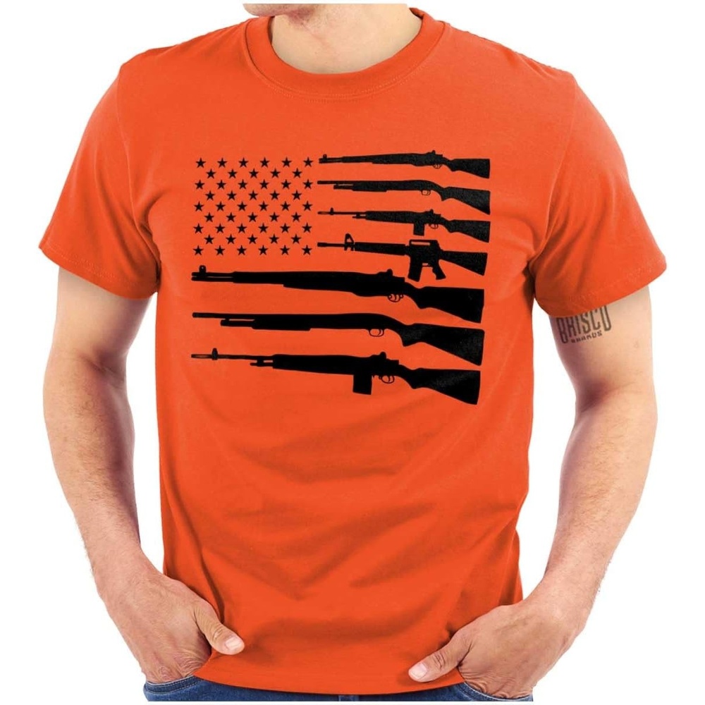 image:imageAmerican Flag Arms USA Pro 2A Rights Graphic T Shirt Men or WomenOrange