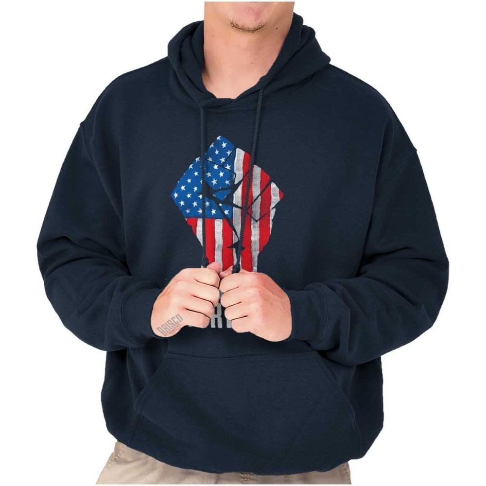 image:imageBrisco Brands American Attitude Rebel Patriot Hoodie Sweatshirt Women MenNavy