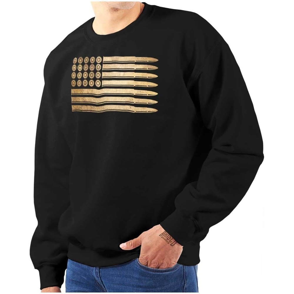 image:imageBrisco Brands Ammo Bullet 2nd Amendment Flag Sweatshirt for Men or WomenBlack