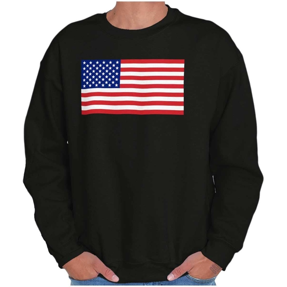 image:imageBrisco Brands Classic American Flag USA Pride Sweatshirt for Men or WomenBlack