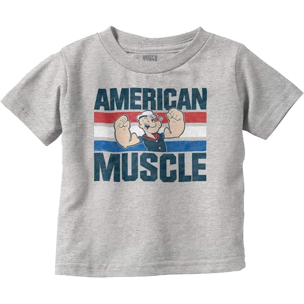 image:imageBrisco Brands Popeye The Sailor American Muscle Youth T Shirt Tee BoysHeather