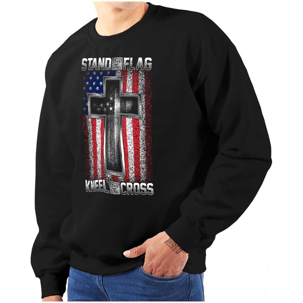 image:imageBrisco Brands Stand For Flag Kneel The Cross Sweatshirt for Men or WomenBlack