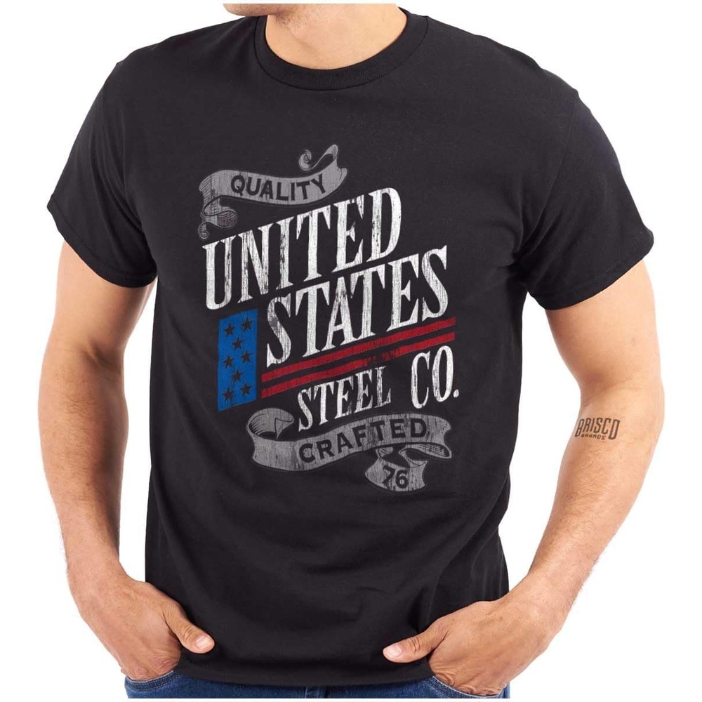image:imageBrisco Brands USA American Steel Blue Collar Pride Graphic T Shirt Men or WomenBlack
