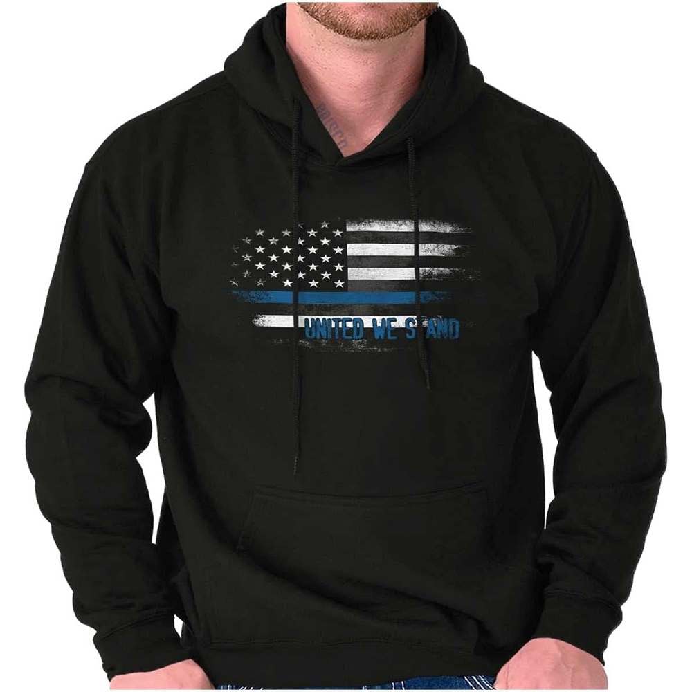 image:imageBrisco Brands United We Stand Blue Live Matter Flag Hoodie Sweatshirt Women MenBlack