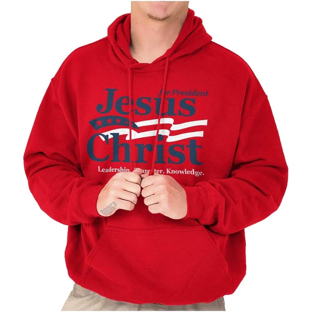 image:imageJesus Christ for President Funny Hoodie Sweatshirt Women MenRed
