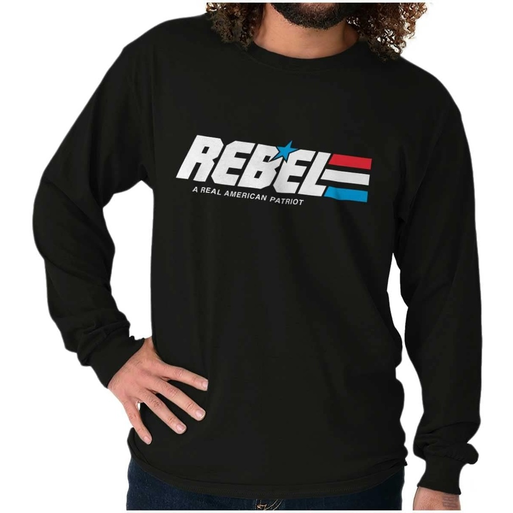 image:imageRebel American Flag Patriotic Freedom Long Sleeve Tshirt Men WomenBlack