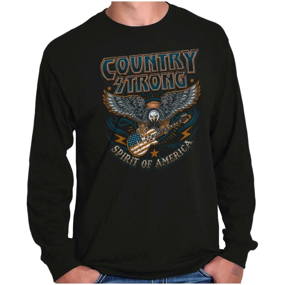 image:imageSpirit of American Flag Eagle Strong Long Sleeve Tshirt Men WomenBlack