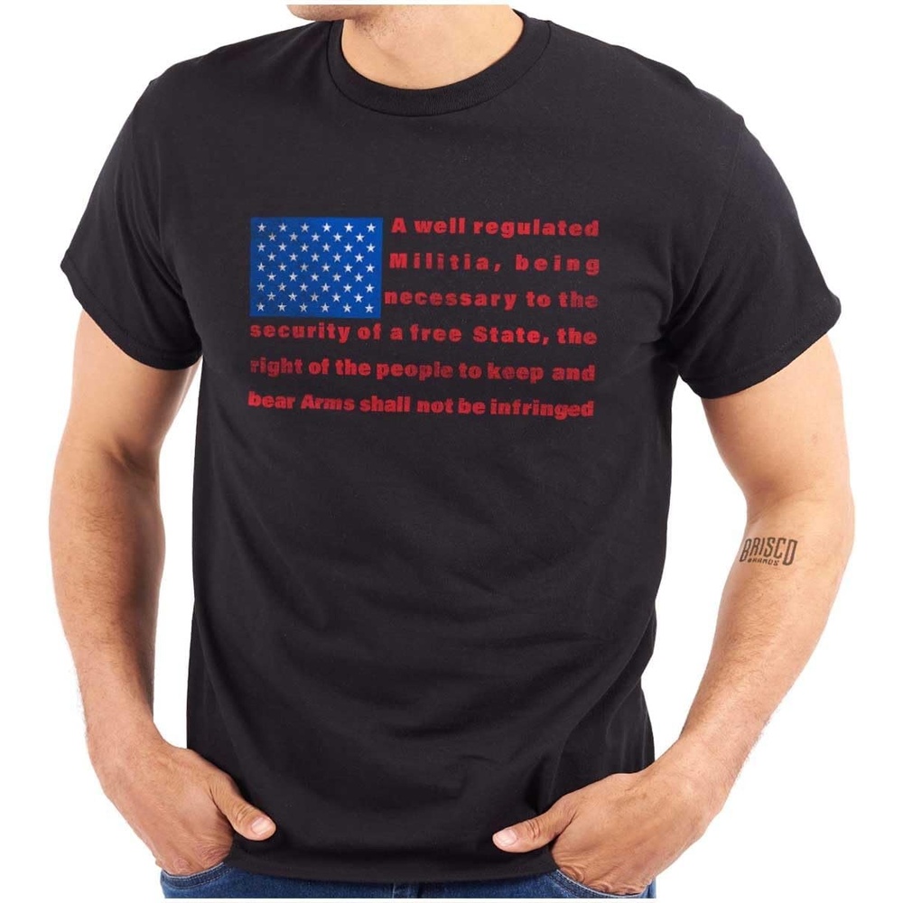 image:imageUSA Flag Pro Amendment Quote Stripes Graphic T Shirt Men or WomenBlack