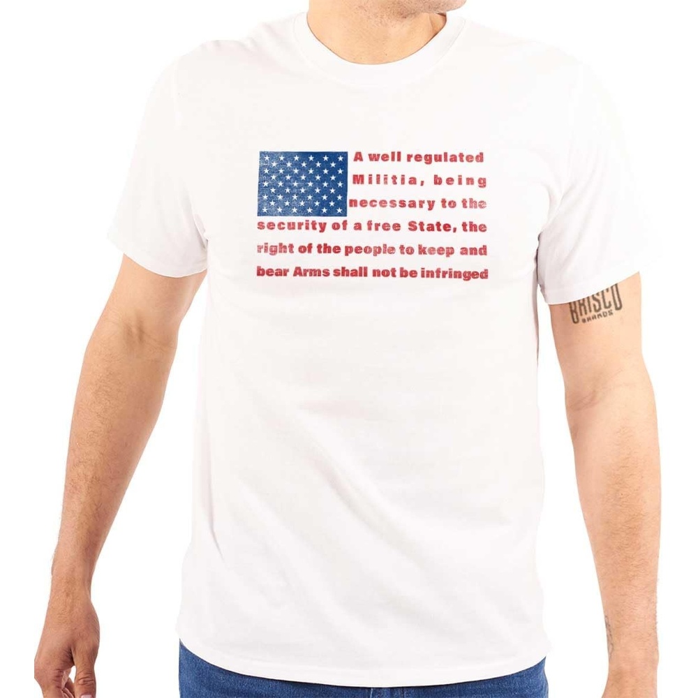 image:imageUSA Flag Pro Amendment Quote Stripes Graphic T Shirt Men or WomenWhite