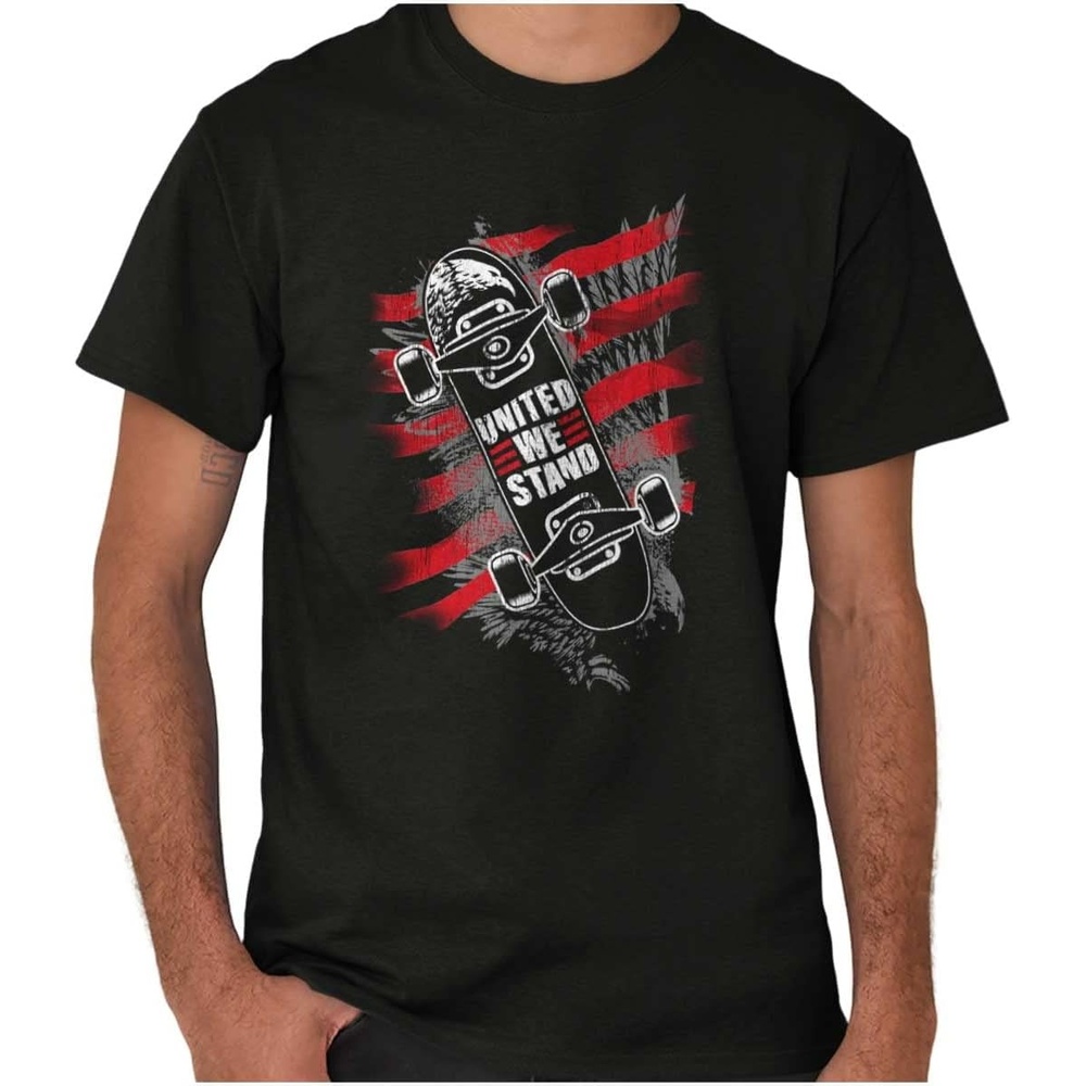 image:imageUnited We Stand American Skateboarder Graphic T Shirt Men or WomenBlack