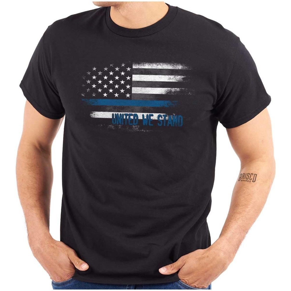 image:imageUnited We Stand Blue Live Matter Flag Graphic T Shirt Men or WomenBlack