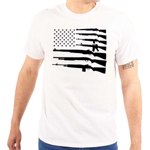 American Flag Arms USA Pro 2A Rights Graphic T Shirt Men or Women(White)