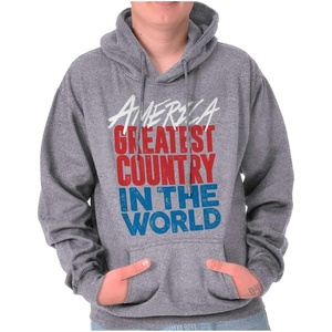 Brisco Brands America Greatest Country in the World Hoodie Sweatshirt Women Men(Sport Grey)