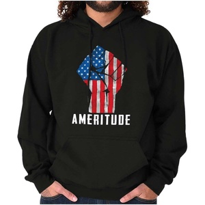 Brisco Brands American Attitude Rebel Patriot Hoodie Sweatshirt Women Men(Black)