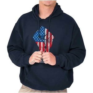 Brisco Brands American Attitude Rebel Patriot Hoodie Sweatshirt Women Men(Navy)
