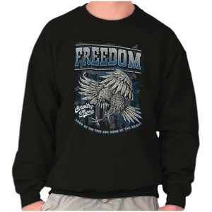 Brisco Brands American Pride Brave Freedom Eagle Sweatshirt for Men or Women(Black)