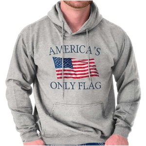Brisco Brands Americas Only Flag American USA Pride Hoodie Sweatshirt Women Men(Sport Grey)