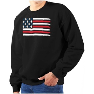 Brisco Brands Ammo Bullet 2nd Amendment Flag Sweatshirt for Men or Women(Black – Usa Flag)