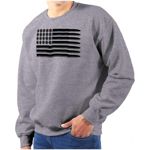 Brisco Brands Ammo Bullet 2nd Amendment Flag Sweatshirt for Men or Women(Sport Grey)
