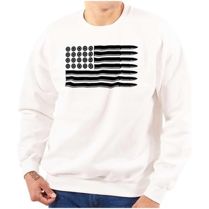 Brisco Brands Ammo Bullet 2nd Amendment Flag Sweatshirt for Men or Women(White)