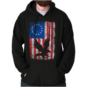 Brisco Brands Bald Eagle American Colonies USA Flag Hoodie Sweatshirt Women Men(Black)