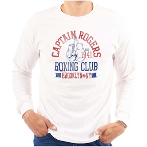 Brisco Brands Captain Rogers 1941 Boxing Club NY Long Sleeve Tshirt Men Women(White)