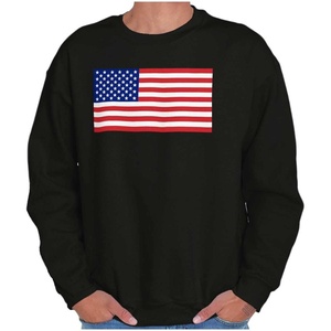 Brisco Brands Classic American Flag USA Pride Sweatshirt for Men or Women(Black)