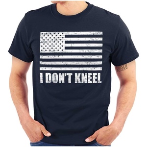 Brisco Brands Don’t Kneel Anti Protest Patriotic Graphic T Shirt Men or Women(Navy)