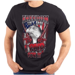 Brisco Brands Freedom Isn’t Free Military Service Graphic T Shirt Men or Women(Black)