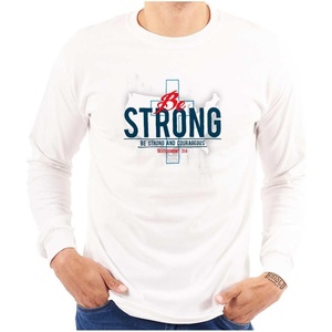 Brisco Brands Strong America Christian Pride Long Sleeve Tshirt Men Women(White)