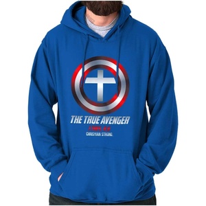 Brisco Brands True Avenger Christian Faith Hoodie Sweatshirt Women Men(Royal)