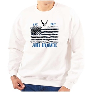 Brisco Brands US Air Force United States Flag Sweatshirt for Men or Women(White)