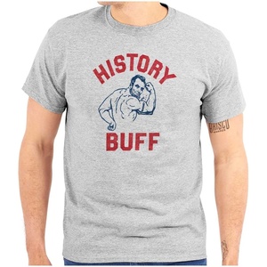 Brisco Brands USA History Buff Abe Lincoln Joke Graphic T Shirt Men or Women(Sport Grey)